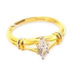 Ladies Gold Ring with Plain Design with Beautiful Stone